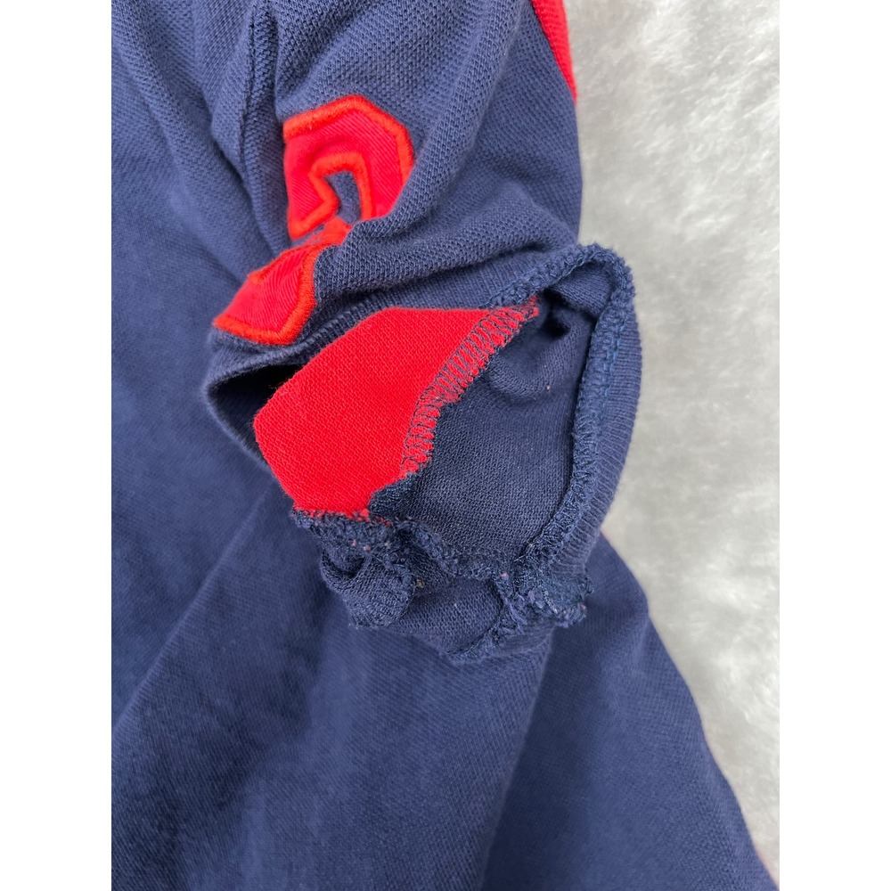 Kids Ralph Lauren Polo Shirt XL Blue Red White Colorblock Big Pony Logo - Picture 11 of 13